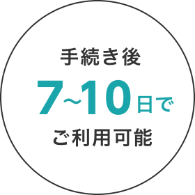 手続き後7~10日でご利用可能